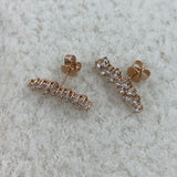 Diamond Climber Earrings 1.9 ct Rose Gold