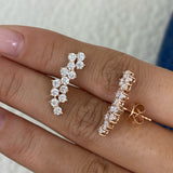 Diamond Climber Earrings 1.9 ct Rose Gold
