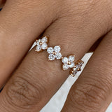 Diamond Cluster Ring 1 ct Rose Gold