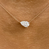 Diamond Pendant Necklace 1.5 ct Rose Gold