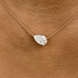 Diamond Pendant Necklace 2 ct Rose Gold