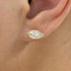 Diamond Stud Earrings 2 ct Yellow Gold