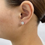 Diamond Stud Earrings 2 ct White Gold