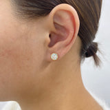 Diamond Stud Earrings 2 ct Yellow Gold