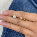 Diamond Stud Earrings 2 ct Yellow Gold