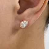 Diamond Stud Earrings 2 ct Rose Gold