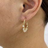 Diamond Hoop Earrings 1.6 ct Yellow Gold