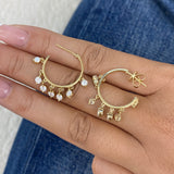 Diamond Hoop Earrings 1.6 ct Yellow Gold