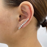 Diamond Climber Earrings 2 ct White Gold