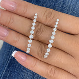 Diamond Climber Earrings 2 ct White Gold