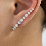 Diamond Climber Earrings 2 ct White Gold
