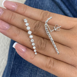 Diamond Climber Earrings 2 ct White Gold