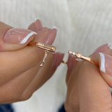 Diamond Bangle Bracelet 0.5 ct Rose Gold