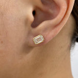 Diamond Stud Earrings 2 ct Yellow Gold