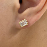 Diamond Stud Earrings 2 ct Yellow Gold