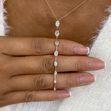 Diamond Lariat Necklace 1.6 ct Rose Gold