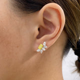 Diamond Stud Earrings 2.6 ct Yellow Gold