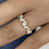 Band Ring 1.3 ct TCW , Solid Gold 14k