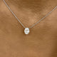 Minimalist Necklace 1.5 ct TCW , Solid Gold 14k