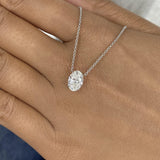 Minimalist Necklace 1.5 ct TCW , Solid Gold 14k