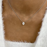 Minimalist Necklace 1.5 ct TCW , Solid Gold 14k