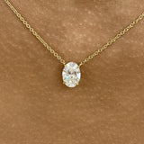 Minimalist Necklace 1.5 ct TCW , Solid Gold 14k