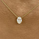 Minimalist Necklace 1.5 ct TCW , Solid Gold 14k