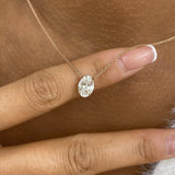 Minimalist Necklace 1.5 ct TCW , Solid Gold 14k