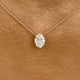 Minimalist Necklace 1.5 ct TCW , Solid Gold 14k