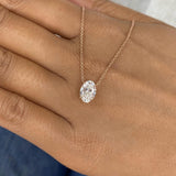 Minimalist Necklace 1.5 ct TCW , Solid Gold 14k