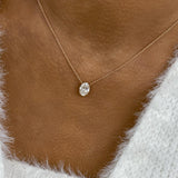 Minimalist Necklace 1.5 ct TCW , Solid Gold 14k