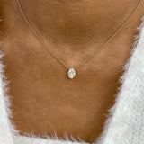 Minimalist Necklace 1.5 ct TCW , Solid Gold 14k