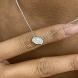 Minimalist Necklace 1 ct TCW , Solid Gold 14k