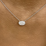 Minimalist Necklace 1 ct TCW , Solid Gold 14k