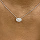 Minimalist Necklace 1 ct TCW , Solid Gold 14k