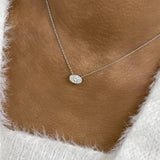 Minimalist Necklace 1 ct TCW , Solid Gold 14k