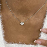 Minimalist Necklace 1 ct TCW , Solid Gold 14k