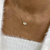 Minimalist Necklace 1 ct TCW , Solid Gold 14k