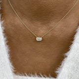 Minimalist Necklace 1 ct TCW , Solid Gold 14k