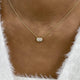 Minimalist Necklace 1 ct TCW , Solid Gold 14k
