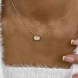 Minimalist Necklace 1 ct TCW , Solid Gold 14k