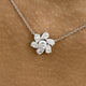 Cluster Necklace 1.3 ct TCW , Solid Gold 14k