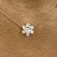 Cluster Necklace 1.2 ct TCW , Solid Gold 14k