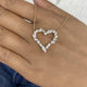 Heart Wreath Necklace 1.7 ct TCW , Solid Gold 14k