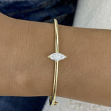 Minimalistic Bracelet 0.8 ct TCW , Solid Gold 14k