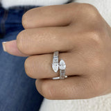 Two-Stone Band Ring 1.6ct TCW, 14K Gold
