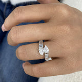 Two-Stone Band Ring 1.6ct TCW, 14K Gold