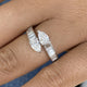 Toi et Moi Band Ring 1.6 ct TCW , Solid Gold 14k