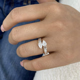 Two-Stone Anniversary Ring Ring 1.6ct TCW, 14K Gold