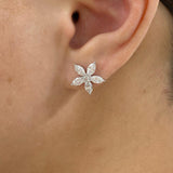 Post-On Stud Earrings 1.8 ct TCW , Solid Gold 14k